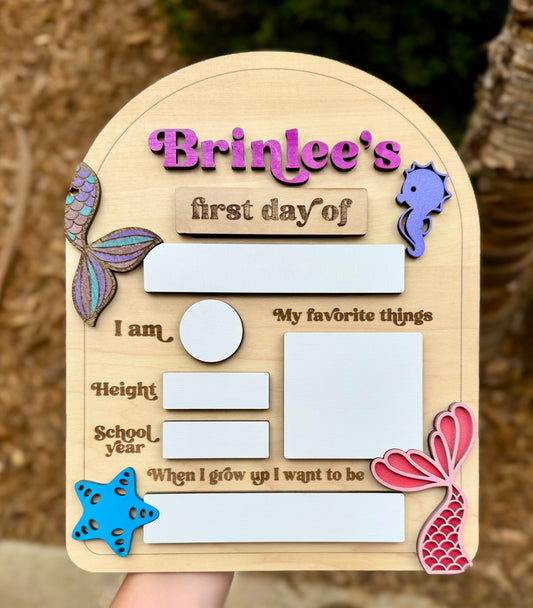 Magnetic First/Last Day Sign (Mermaid)