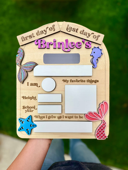 Magnetic First/Last Day Sign (Mermaid)
