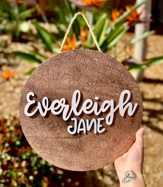 Nursery Name Sign (Floral)