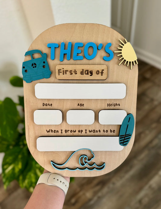 Magnetic First/Last Day Sign (Coastal)